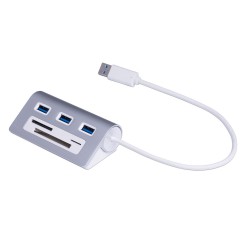 12 Cable Sabrent Premium 3 Port Aluminum USB 3.0 Hub with Multi-in-1 Card Reader or Any PC MacBook MacBook Pro Mac Mini for iMac MacBook Air 