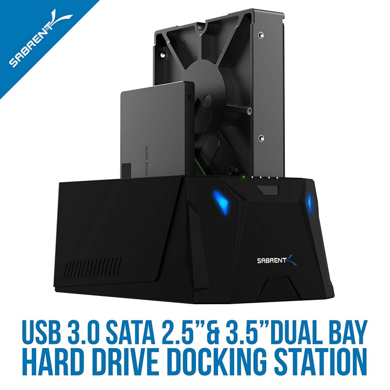 Sabrent ec hd2b usb 3 0 to sata i ii iii dual bay external hdd ssd