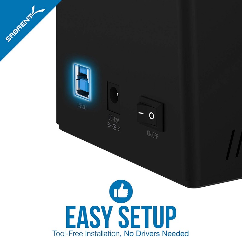 Sabrent ec hd2b usb 3 0 to sata i ii iii dual bay external hdd ssd