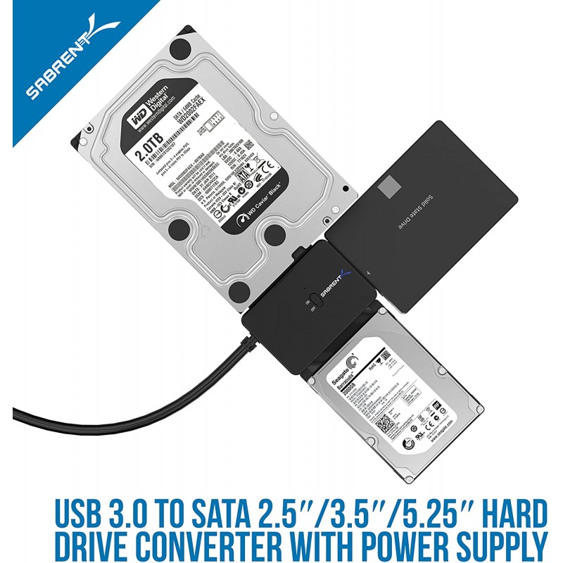 Sabrent USB DS12 USB 3 0 TO SSD SATA IDE 2 5 3 5 5 25 HDD Converter